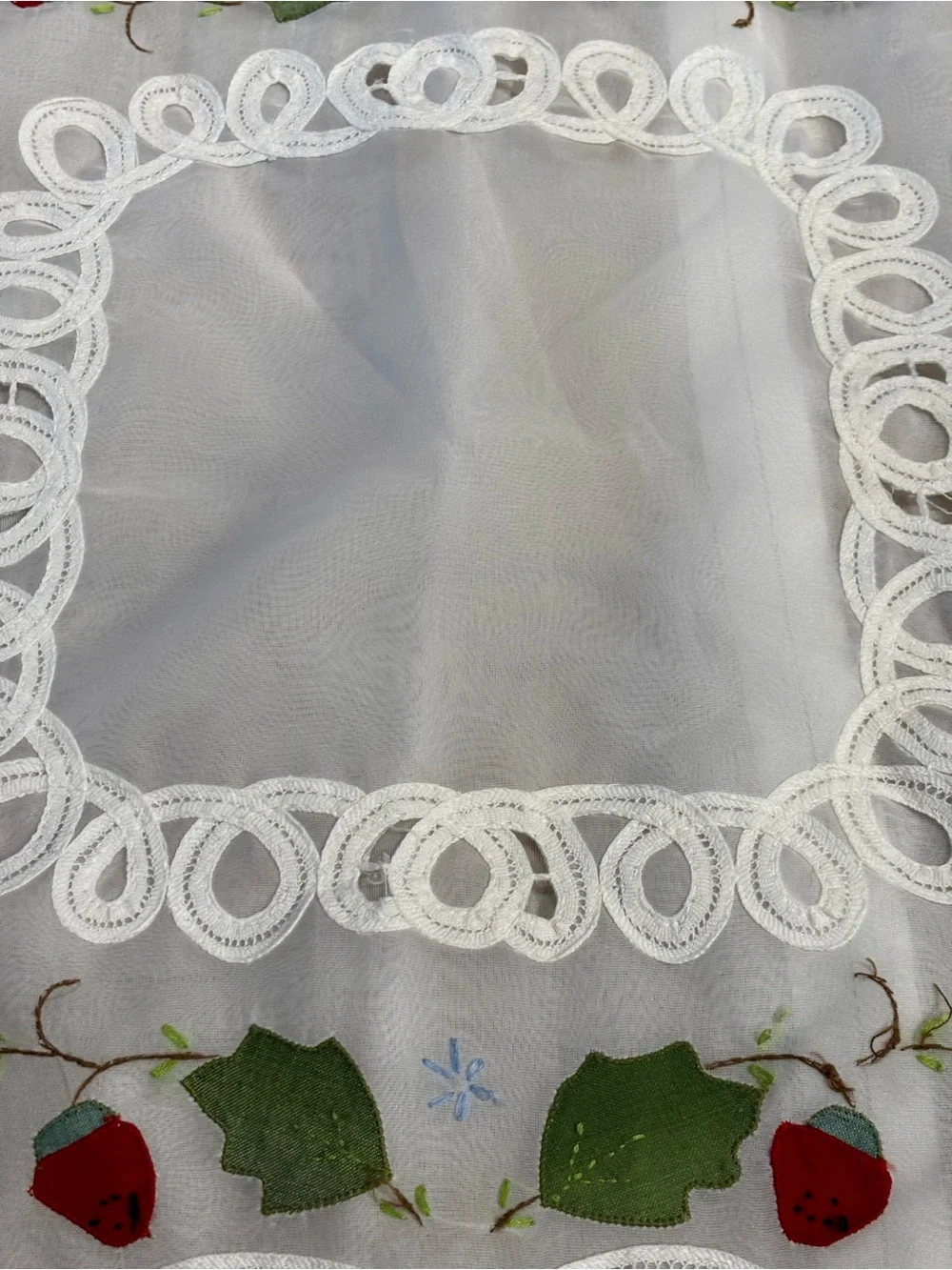White Embroidered Lace coushion cover & tissue cover.